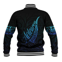 Aotearoa New Zealand Baseball Jacket Koru Fern Blue Gradient