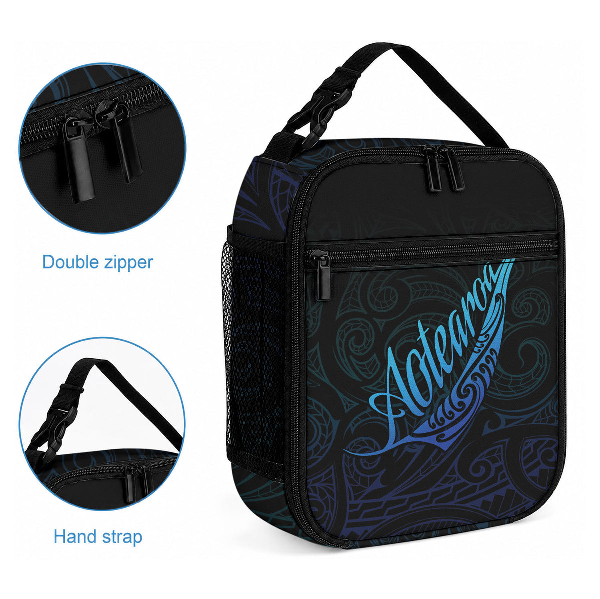 Aotearoa New Zealand Lunch Bag Koru Fern Blue Gradient LT05 - Polynesian Pride