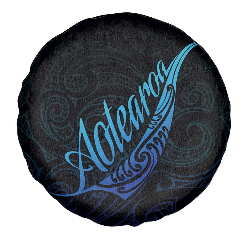 Aotearoa New Zealand Spare Tire Cover Koru Fern Blue Gradient LT05 - Polynesian Pride