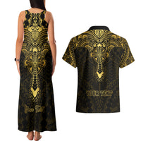 Personalized Polynesia Couples Matching Tank Maxi Dress and Hawaiian Shirt With Christian Cross LT05 - Polynesian Pride