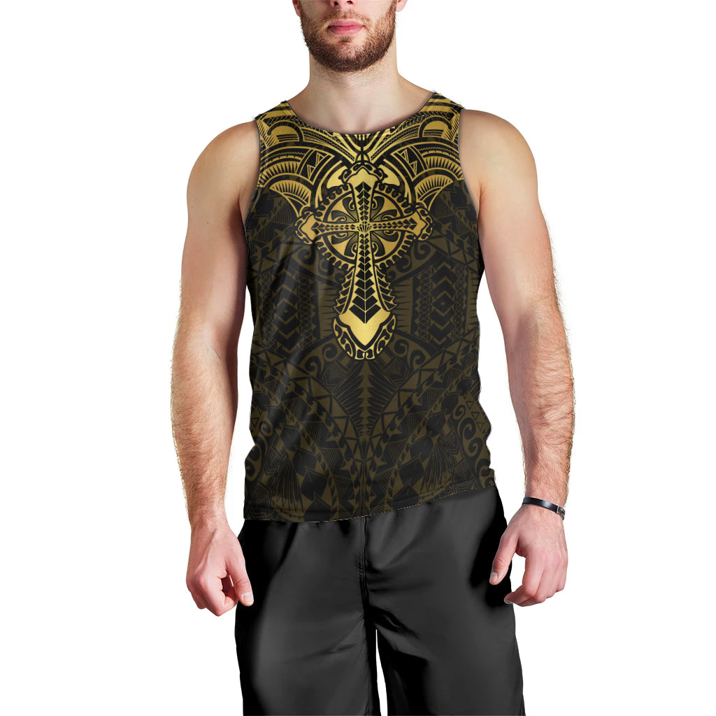 Personalized Polynesia Men Tank Top With Christian Cross LT05 - Polynesian Pride
