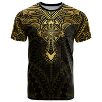 Personalized Polynesia T Shirt With Christian Cross LT05 Gold - Polynesian Pride