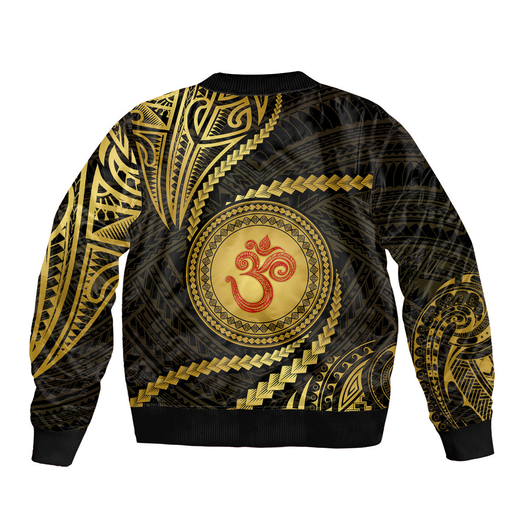 Polynesia Bomber Jacket With Hindu Om Symbol LT05 - Polynesian Pride