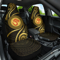 Polynesia Car Seat Cover With Hindu Om Symbol LT05 One Size Gold - Polynesian Pride