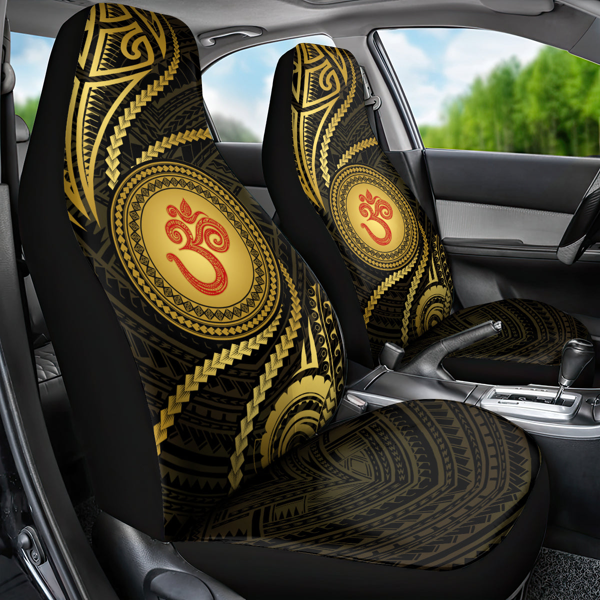 Polynesia Car Seat Cover With Hindu Om Symbol LT05 - Polynesian Pride