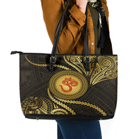 Polynesia Leather Tote Bag With Hindu Om Symbol LT05 - Polynesian Pride