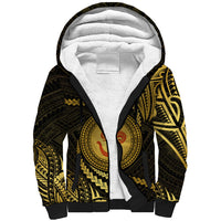 Polynesia Sherpa Hoodie With Hindu Om Symbol LT05 Unisex Gold - Polynesian Pride