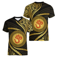 Polynesia Women V Neck T Shirt With Hindu Om Symbol LT05 - Polynesian Pride