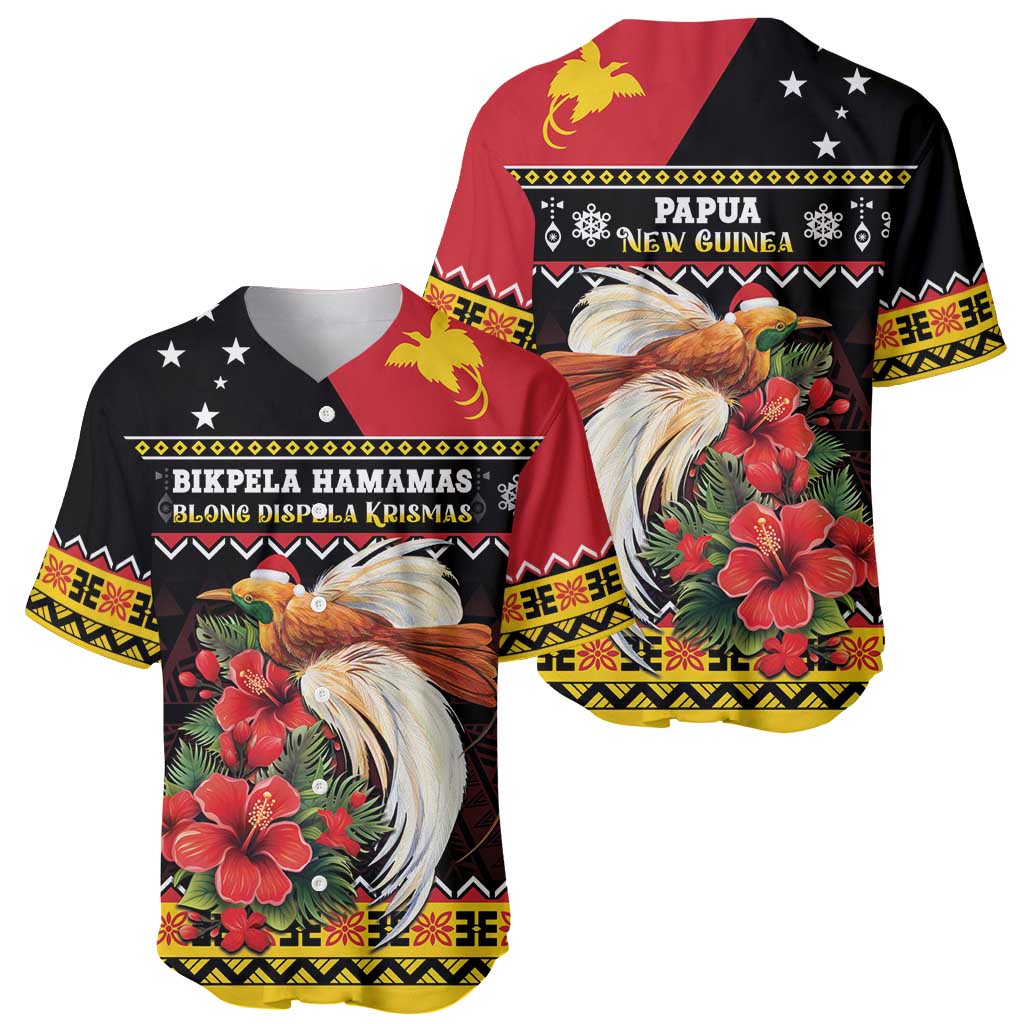 Papua New Guinea Christmas Baseball Jersey Bird Of Paradise Hamamas Krismas LT05 - Polynesian Pride
