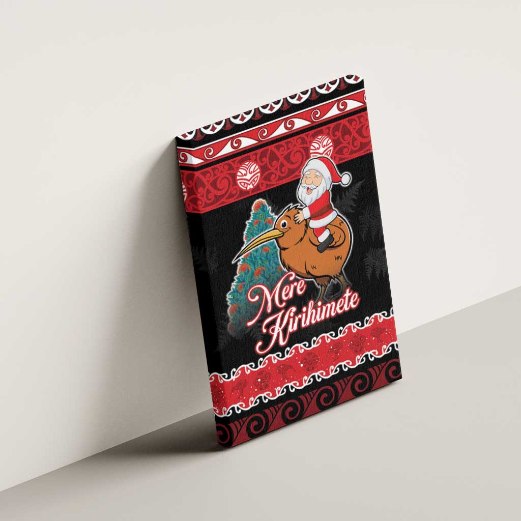 New Zealand Christmas Canvas Wall Art Funny Santa Riding Kiwi Meri Kirihimete LT05 - Polynesian Pride