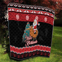 New Zealand Christmas Quilt Funny Santa Riding Kiwi Meri Kirihimete LT05 - Polynesian Pride