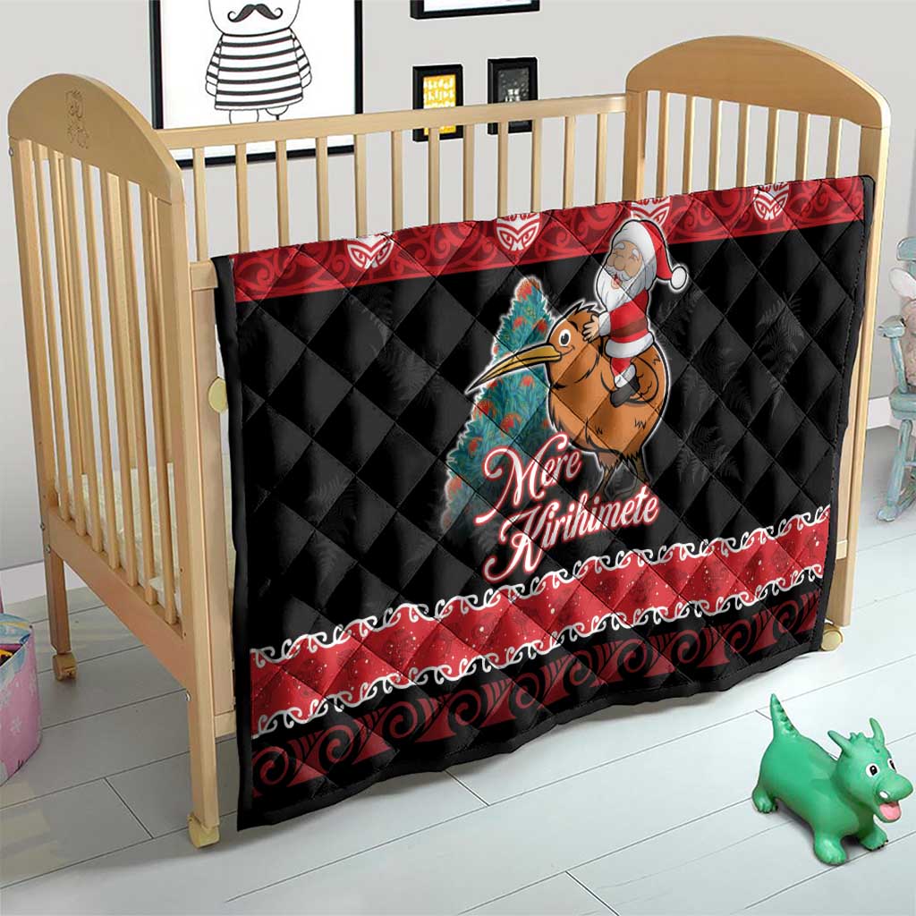 New Zealand Christmas Quilt Funny Santa Riding Kiwi Meri Kirihimete LT05 - Polynesian Pride