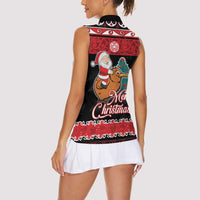 New Zealand Christmas Women Sleeveless Polo Shirt Funny Santa Riding Kiwi Meri Kirihimete LT05 - Polynesian Pride