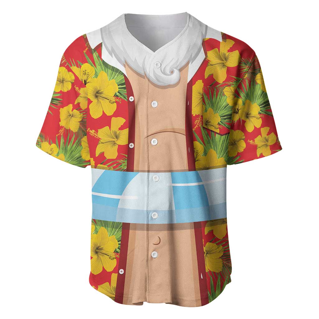 Polynesia Santa Claus Costume Baseball Jersey Tropical Vibe LT05 Red - Polynesian Pride