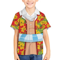 Polynesia Santa Claus Costume Kid Hawaiian Shirt Tropical Vibe LT05 Kid Red - Polynesian Pride
