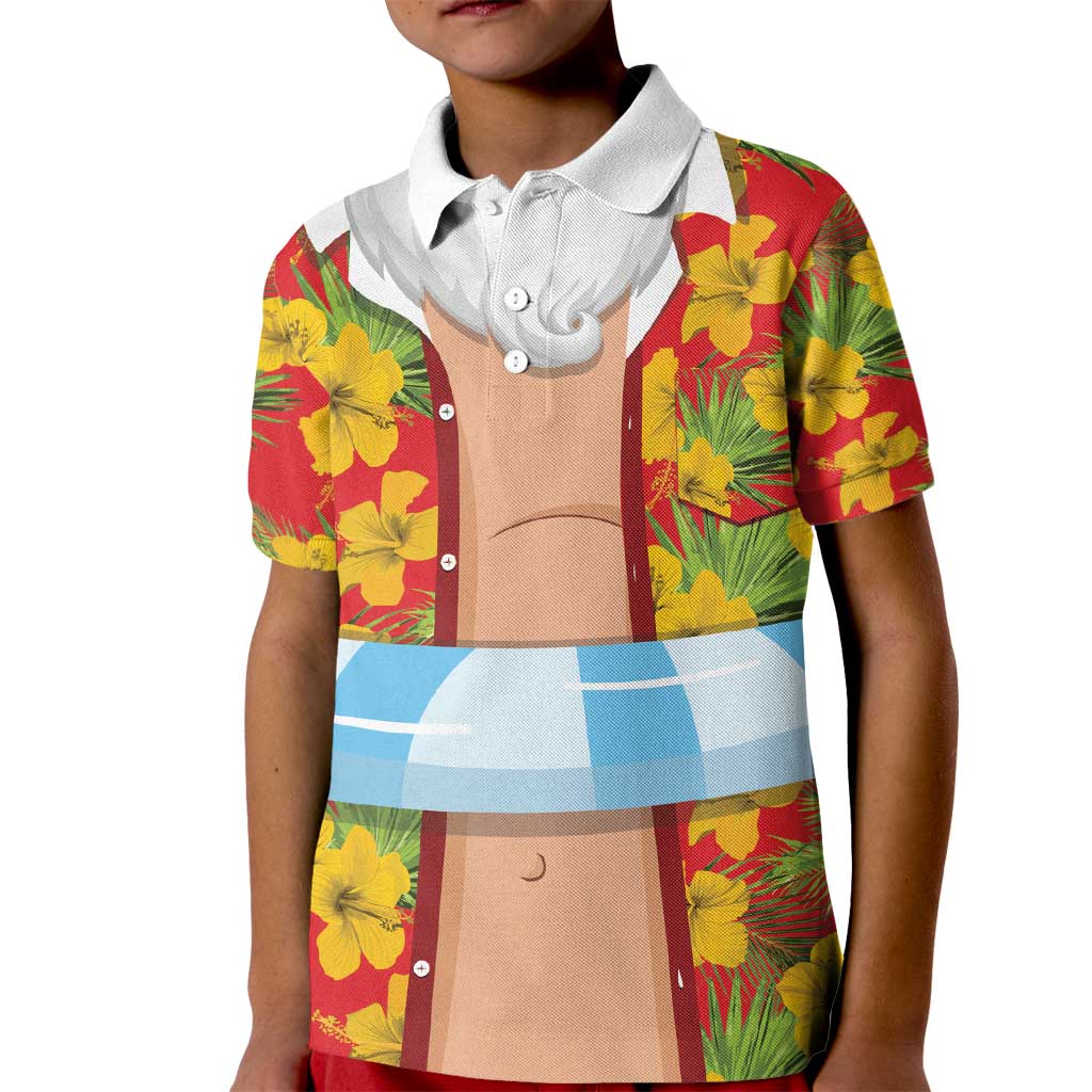 Polynesia Santa Claus Costume Kid Polo Shirt Tropical Vibe LT05 Kid Red - Polynesian Pride