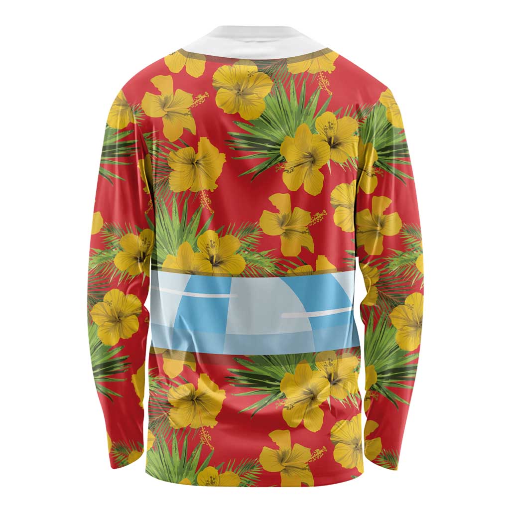 Polynesia Santa Claus Costume Long Sleeve Shirt Tropical Vibe