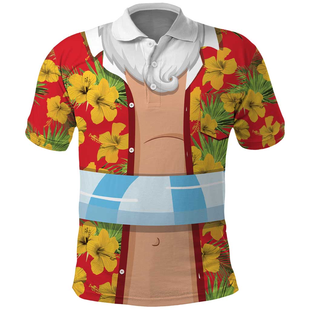 Polynesia Santa Claus Costume Polo Shirt Tropical Vibe LT05 Red - Polynesian Pride