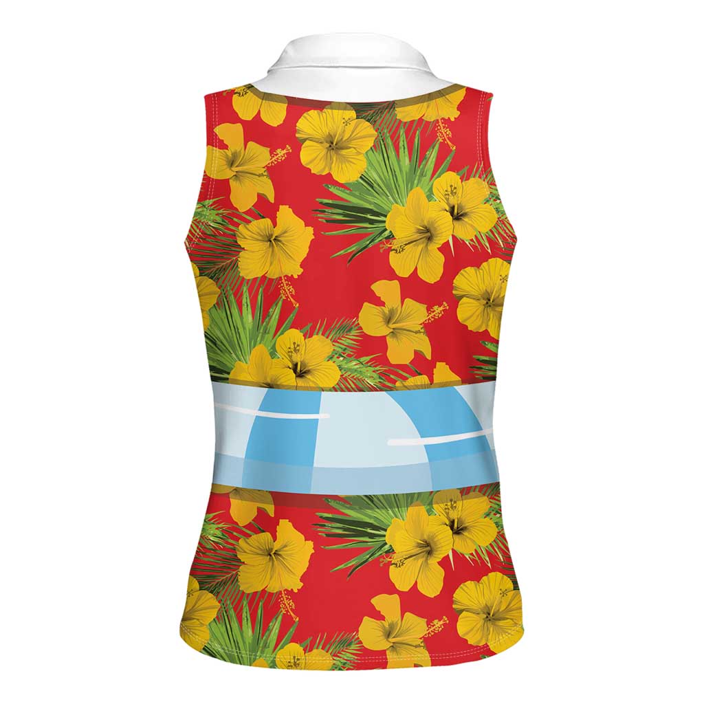 Polynesia Santa Claus Costume Women Sleeveless Polo Shirt Tropical Vibe LT05 - Polynesian Pride
