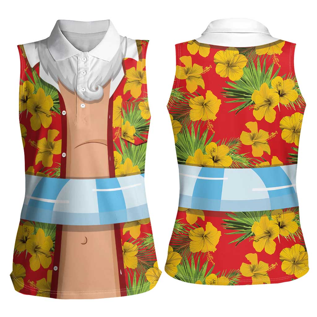 Polynesia Santa Claus Costume Women Sleeveless Polo Shirt Tropical Vibe LT05 - Polynesian Pride