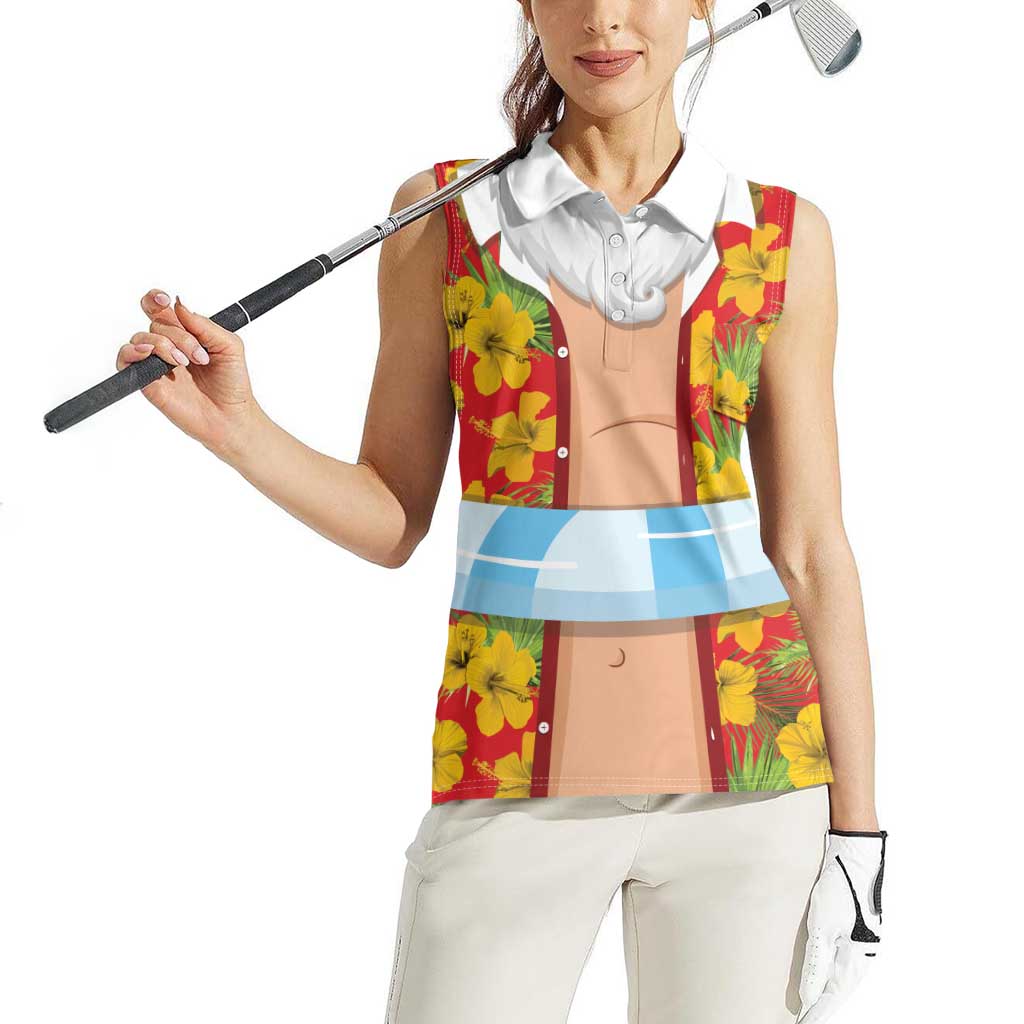 Polynesia Santa Claus Costume Women Sleeveless Polo Shirt Tropical Vibe LT05 - Polynesian Pride