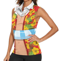 Polynesia Santa Claus Costume Women Sleeveless Polo Shirt Tropical Vibe LT05 - Polynesian Pride