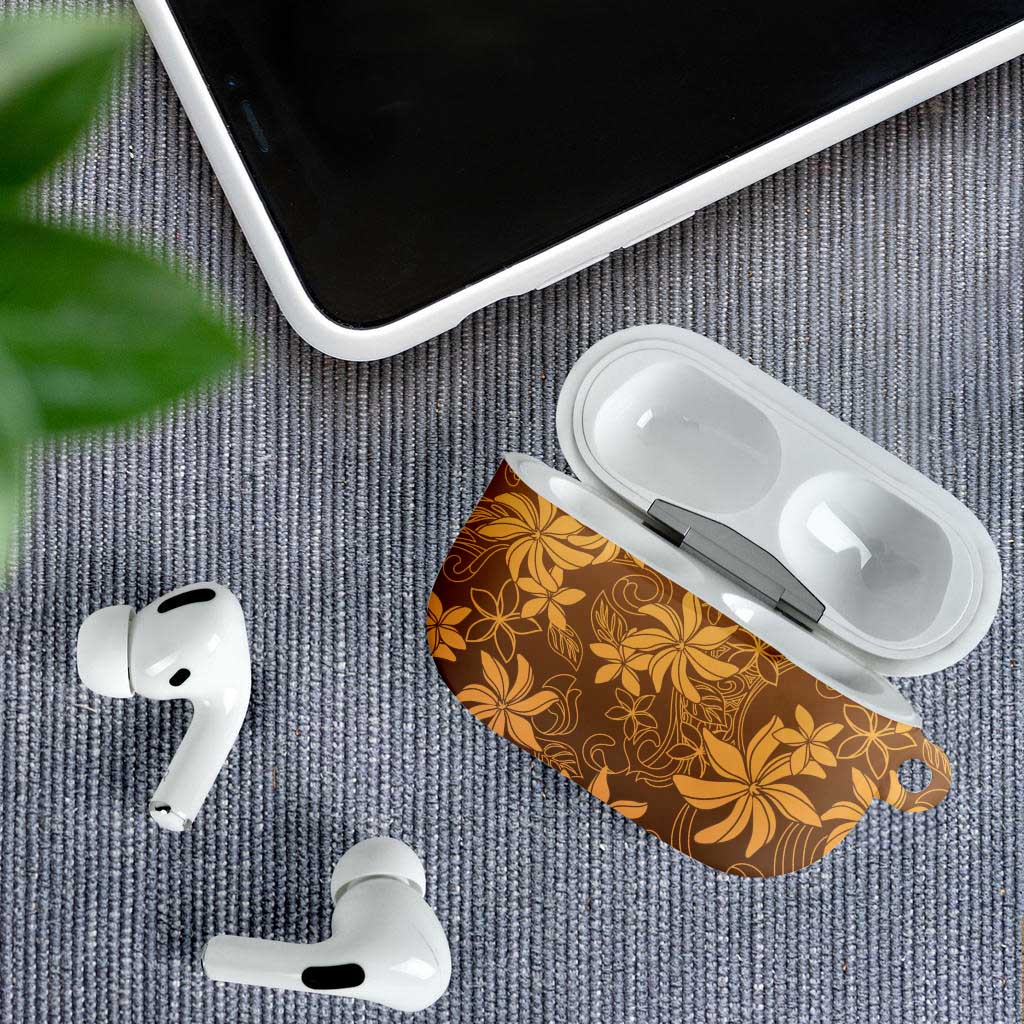 Tiare Tahiti AirPods Case Brown Polynesia Motifs - Polynesian Pride