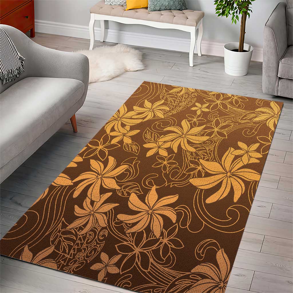Tiare Tahiti Area Rug Brown Polynesia Motifs - Polynesian Pride