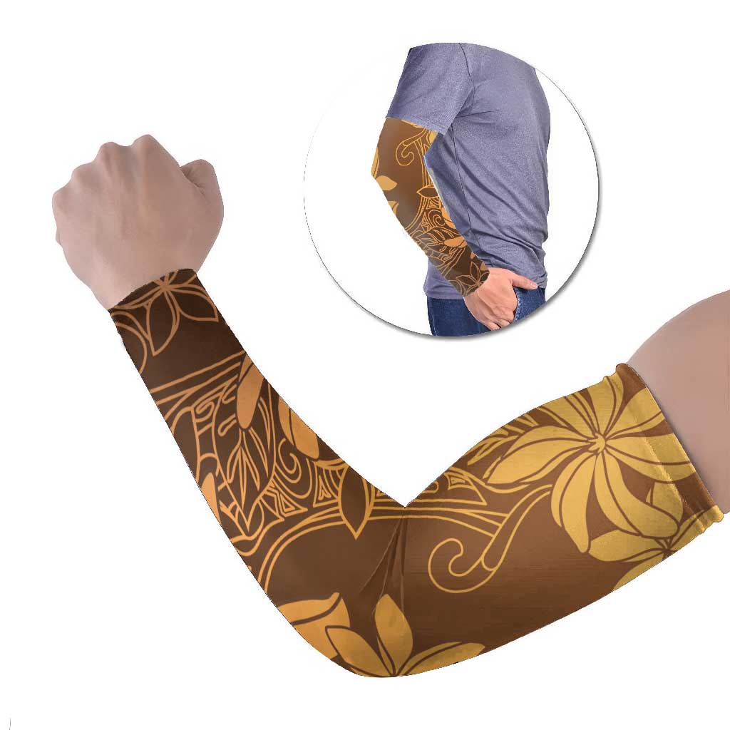 Tiare Tahiti Arm Sleeves Brown Polynesia Motifs - Polynesian Pride