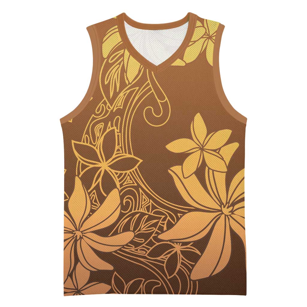 Tiare Tahiti Basketball Jersey Brown Polynesia Motifs - Polynesian Pride