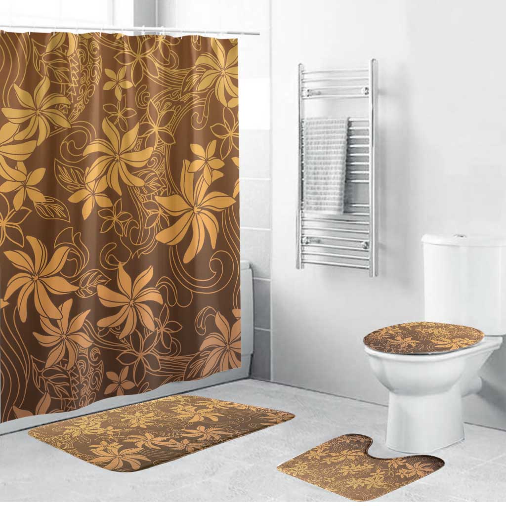 Tiare Tahiti Bathroom Set Brown Polynesia Motifs - Polynesian Pride