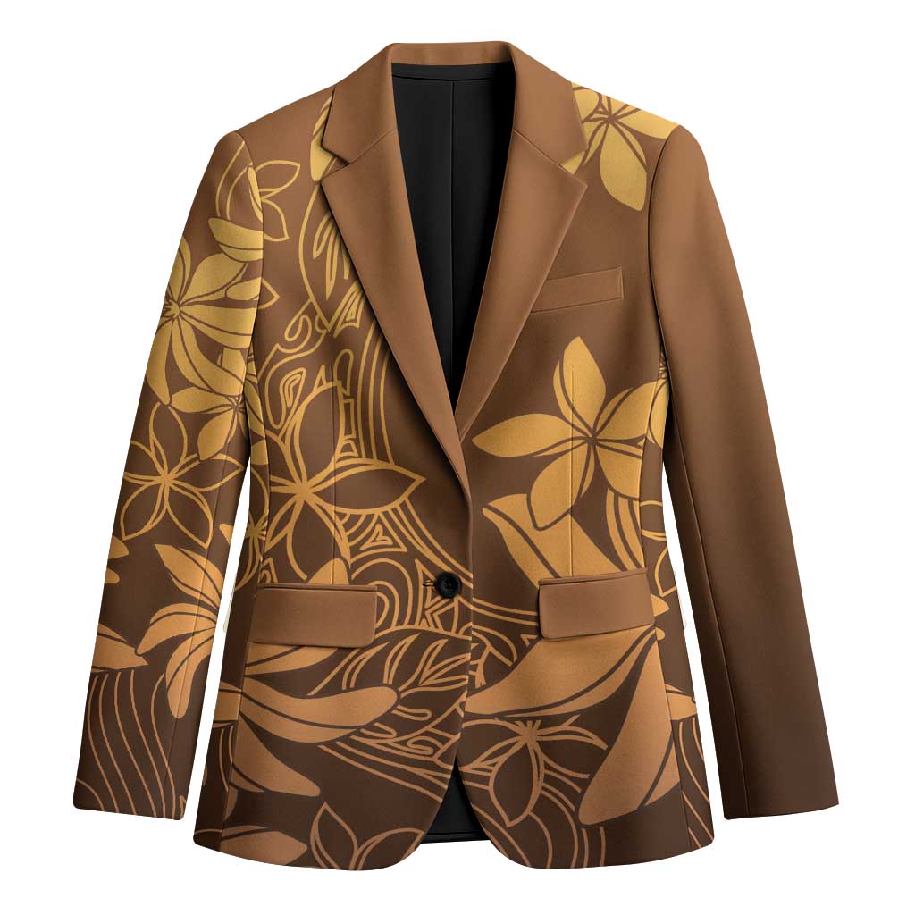 Tiare Tahiti Blazer Brown Polynesia Motifs - Polynesian Pride