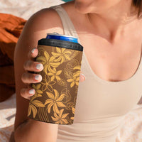 Tiare Tahiti 4 in 1 Can Cooler Tumbler Brown Polynesia Motifs - Polynesian Pride