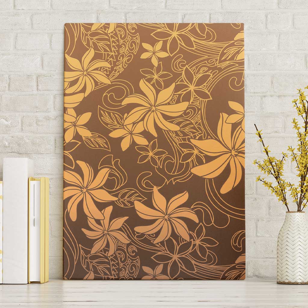 Tiare Tahiti Canvas Wall Art Brown Polynesia Motifs - Polynesian Pride