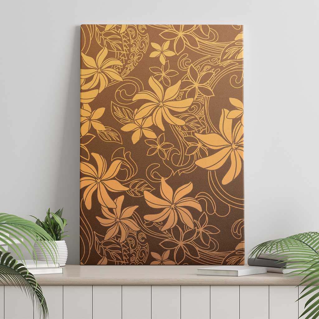 Tiare Tahiti Canvas Wall Art Brown Polynesia Motifs - Polynesian Pride
