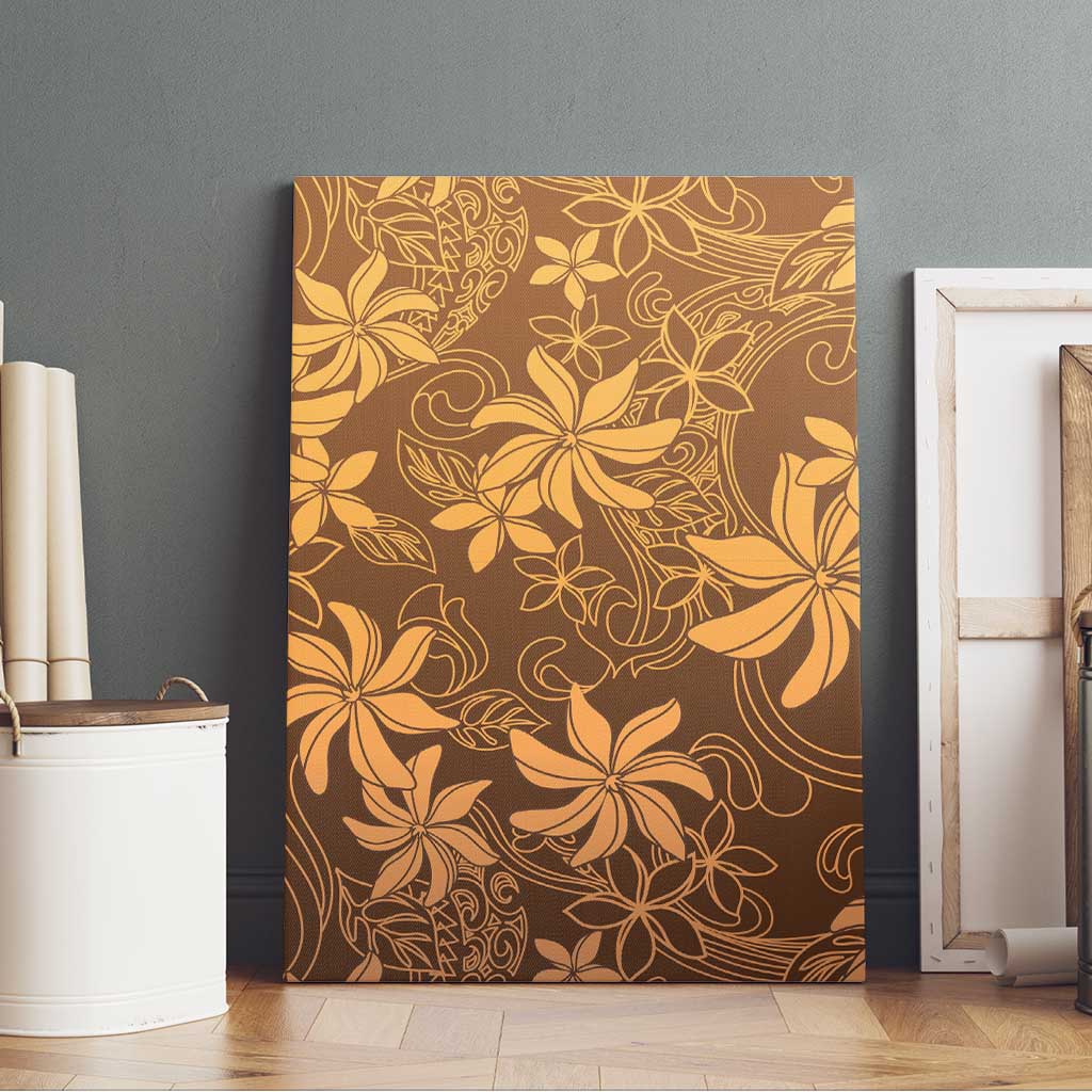 Tiare Tahiti Canvas Wall Art Brown Polynesia Motifs - Polynesian Pride