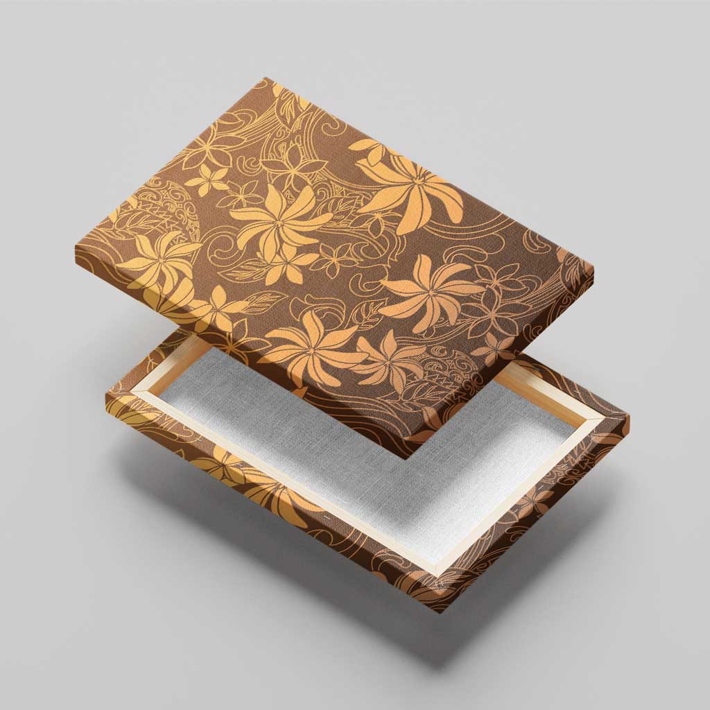Tiare Tahiti Canvas Wall Art Brown Polynesia Motifs - Polynesian Pride