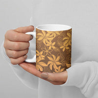 Tiare Tahiti Ceramic Mug Brown Polynesia Motifs - Polynesian Pride
