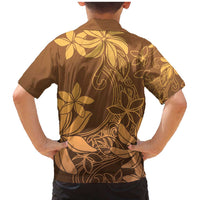 Tiare Tahiti Family Matching Mermaid Dress and Hawaiian Shirt Brown Polynesia Motifs - Polynesian Pride