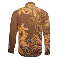 Tiare Tahiti Family Matching Off Shoulder Short Dress and Hawaiian Shirt Brown Polynesia Motifs - Polynesian Pride