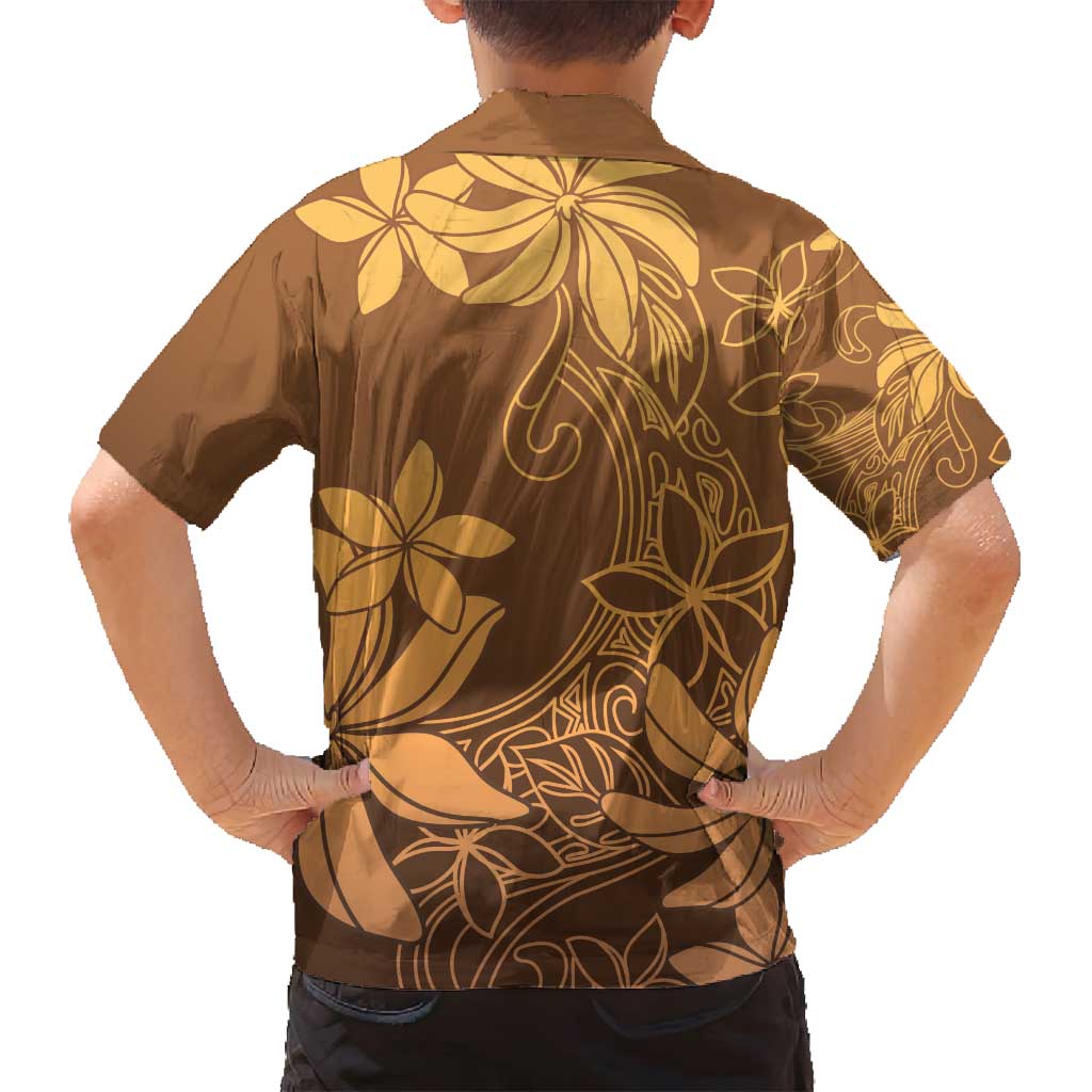 Tiare Tahiti Family Matching Puletasi and Hawaiian Shirt Brown Polynesia Motifs - Polynesian Pride