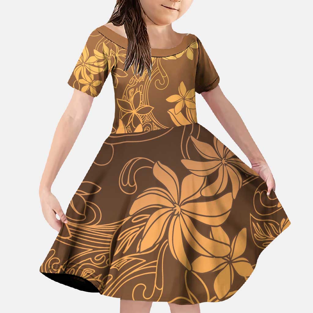 Tiare Tahiti Family Matching Tank Maxi Dress and Hawaiian Shirt Brown Polynesia Motifs - Polynesian Pride