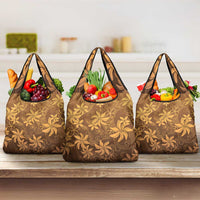 Tiare Tahiti Grocery Bag Brown Polynesia Motifs - Polynesian Pride