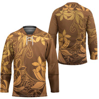Tiare Tahiti Hockey Jersey Brown Polynesia Motifs - Polynesian Pride