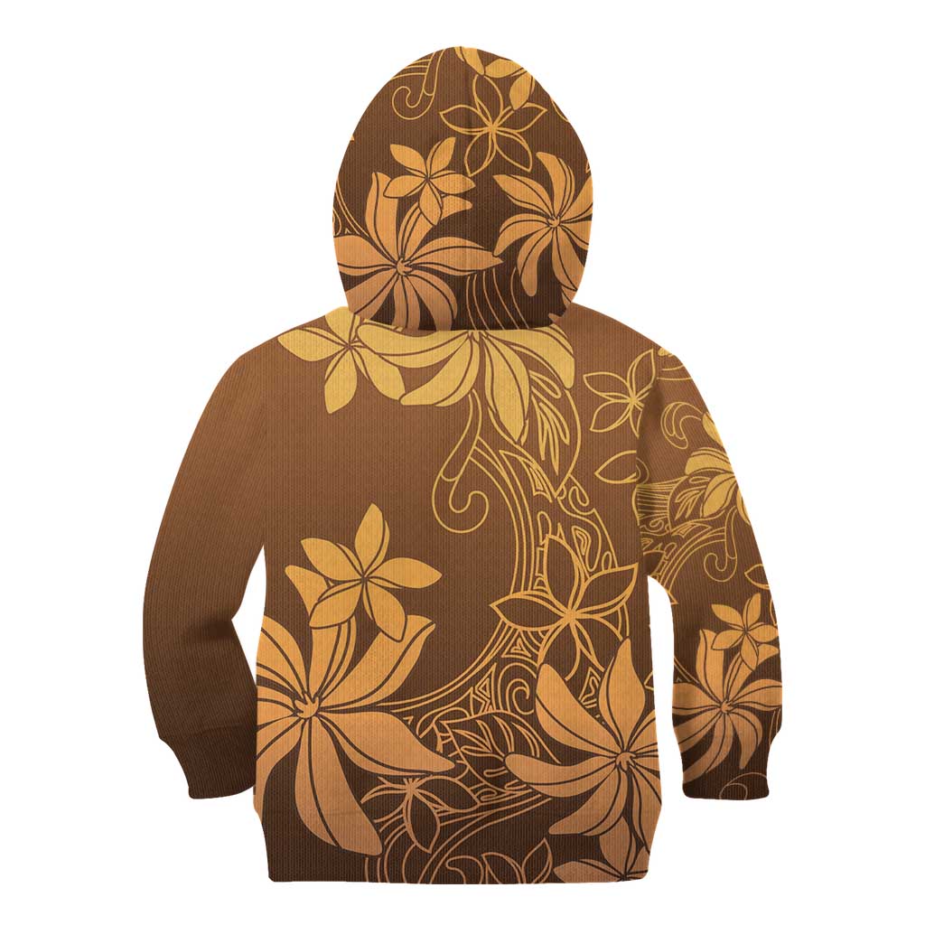 Tiare Tahiti Kid Hoodie Brown Polynesia Motifs - Polynesian Pride