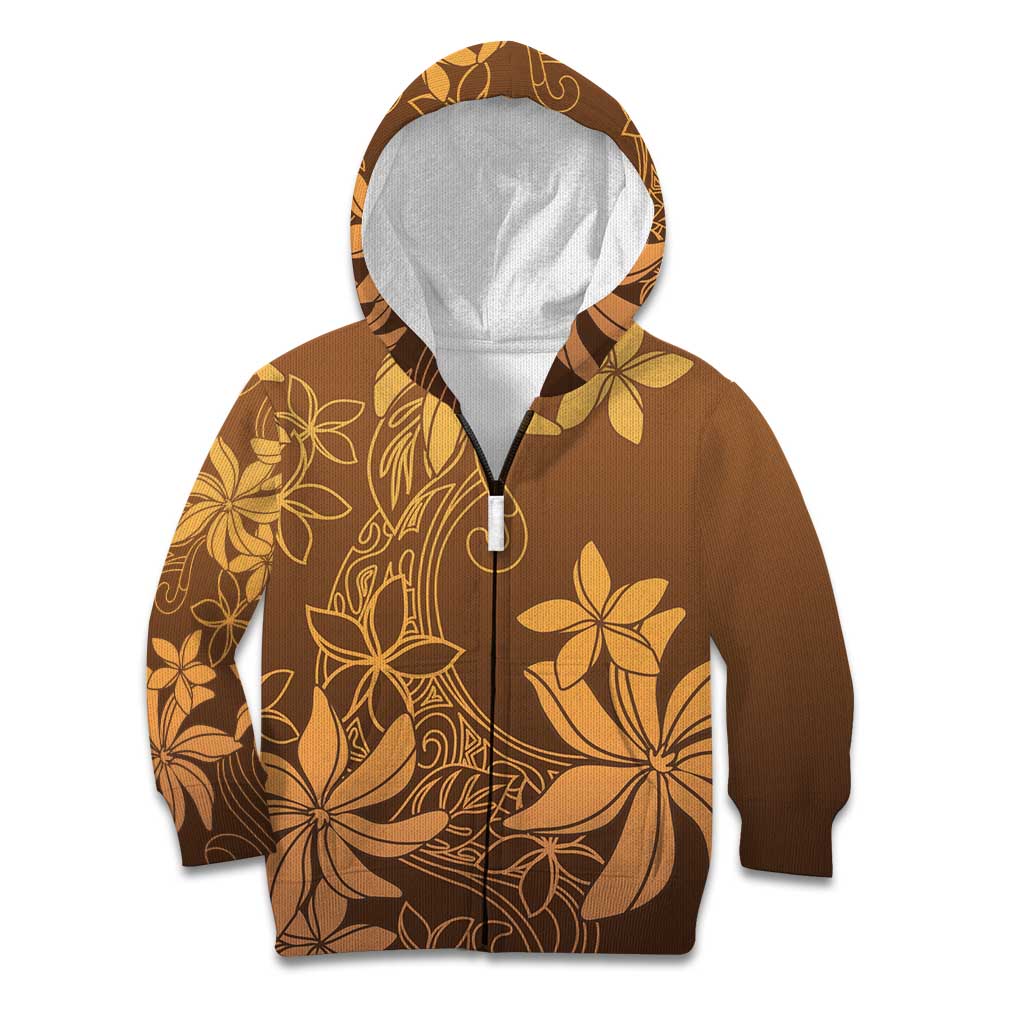 Tiare Tahiti Kid Hoodie Brown Polynesia Motifs - Polynesian Pride