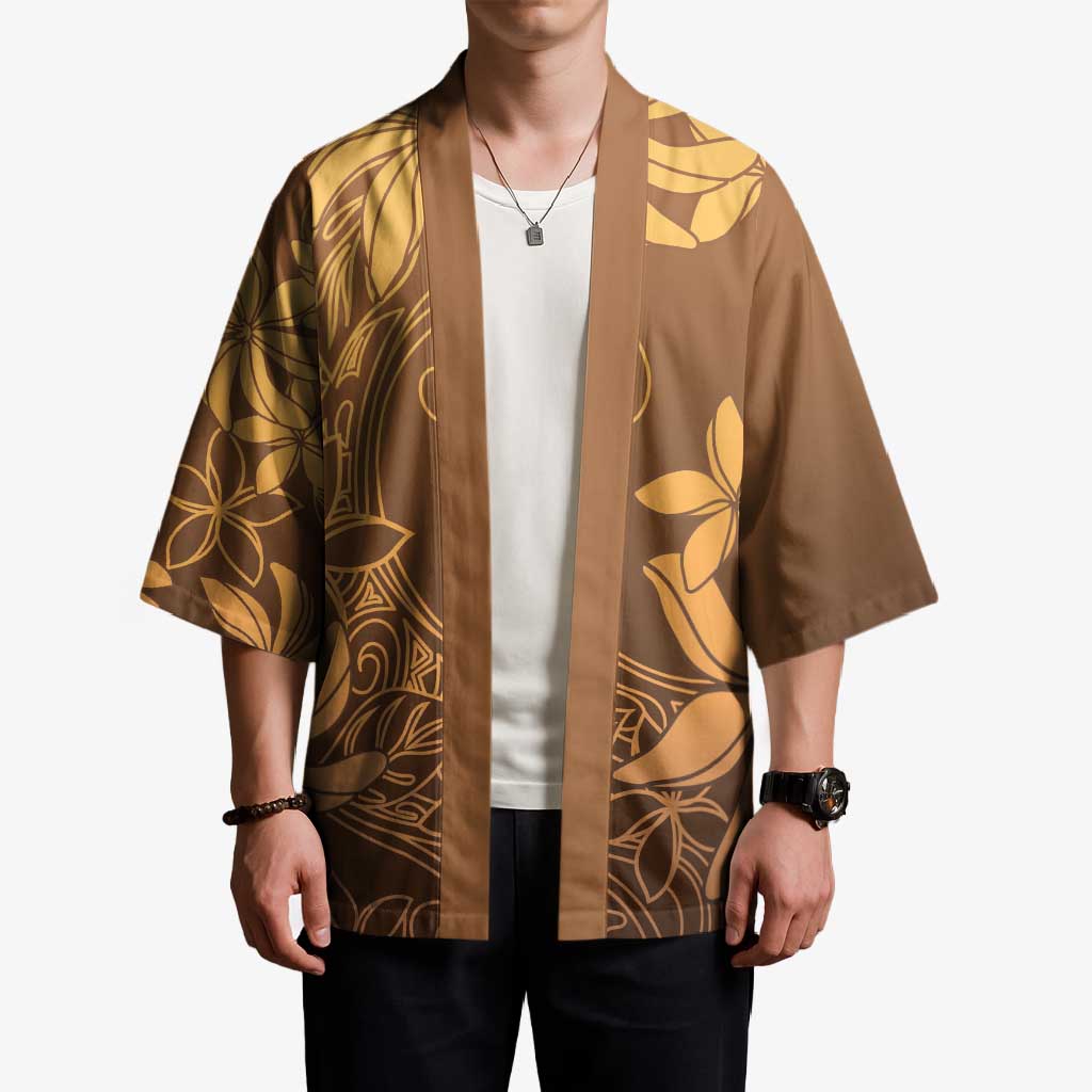 Tiare Tahiti Kimono Brown Polynesia Motifs - Polynesian Pride
