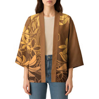 Tiare Tahiti Kimono Brown Polynesia Motifs - Polynesian Pride