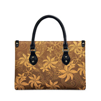 Tiare Tahiti Leather Bag Brown Polynesia Motifs - Polynesian Pride