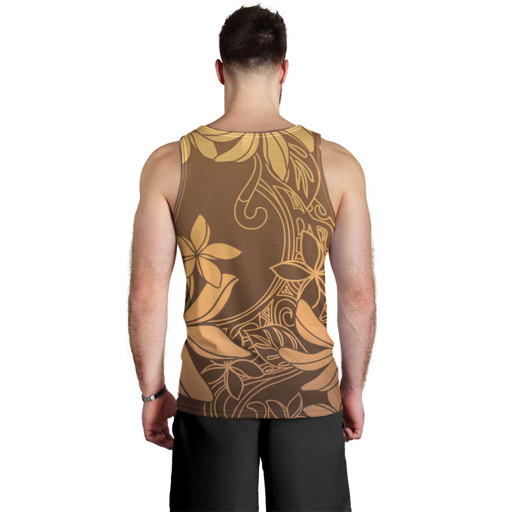 Tiare Tahiti Men Tank Top Brown Polynesia Motifs - Polynesian Pride